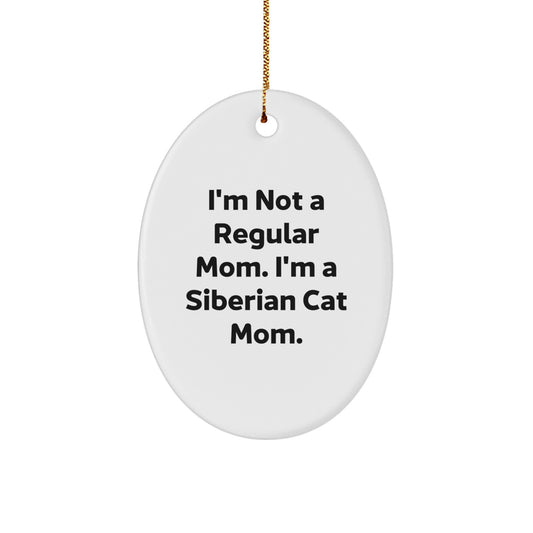 Siberian Cat Mom Gifts from Family to Siberian Cat Lovers - Oval Ornament - Image 1