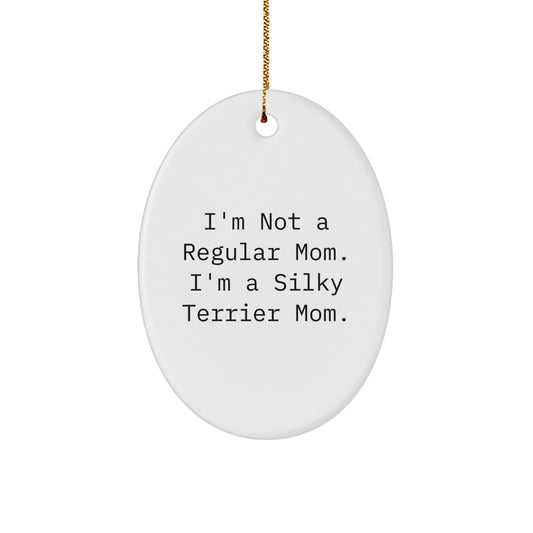 Silky Terrier Dog Mom Oval Ornament Gifts from Family Friends for Christmas Unique Presents - Image 1