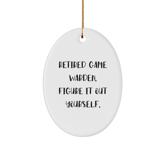 Game Warden Gifts from Family - Funny Oval Ornament for Men, Women, Friends, and Coworkers at Christmas - Image 1