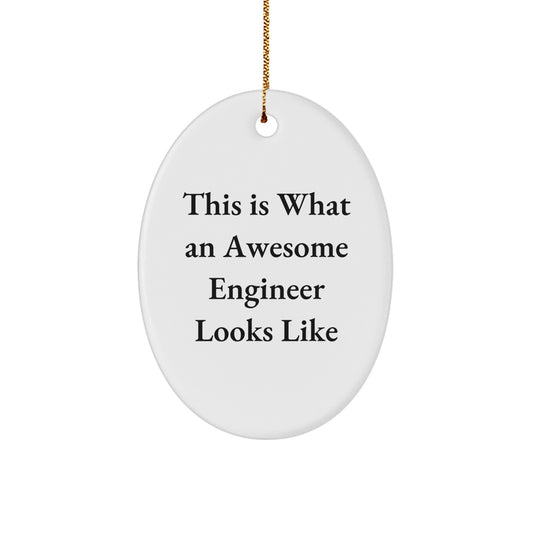 Funny Engineer Christmas Oval Ornament Gifts from Family for Engineer Friends - Image 1