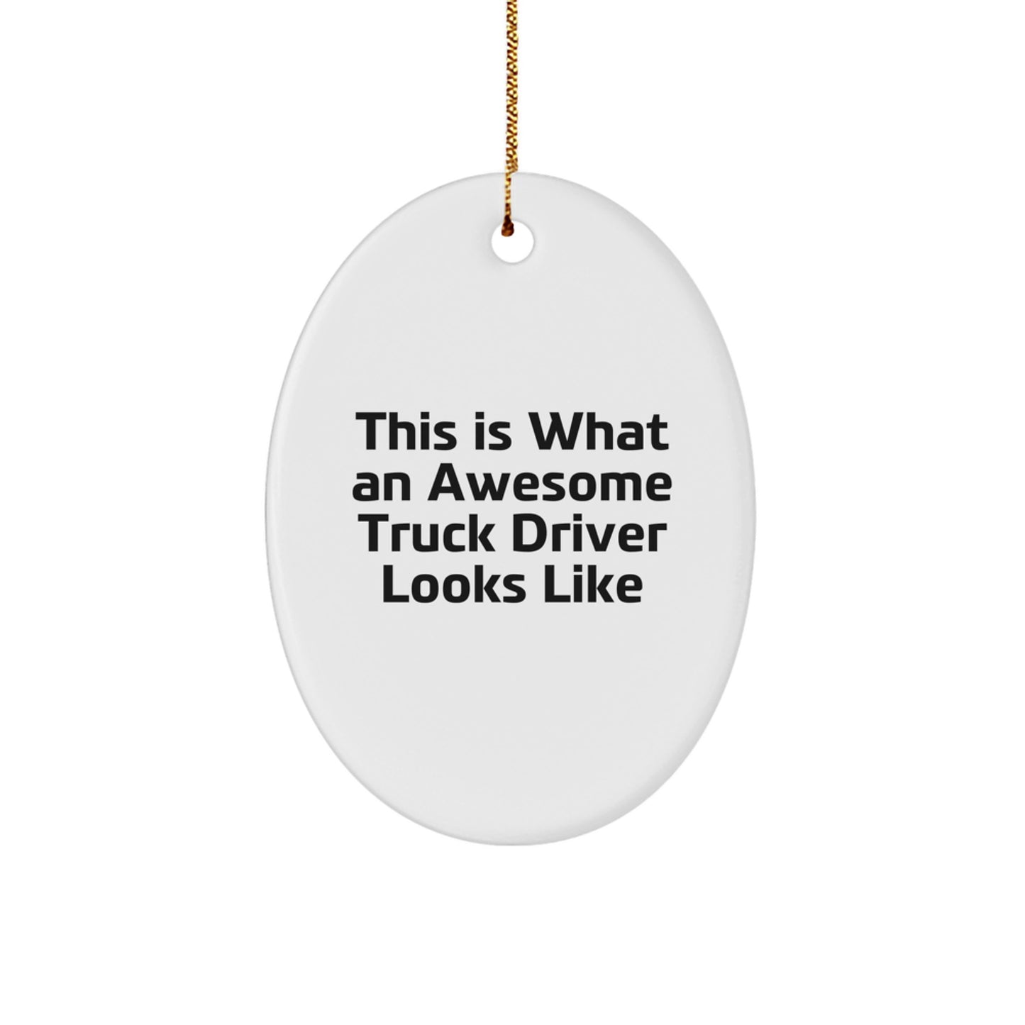 Funny Truck Driver Gifts for Men - Oval Ornament with This Is What An Awesome Truck Driver Looks Like Christmas Unique Gifts from Family Friends - Image 1