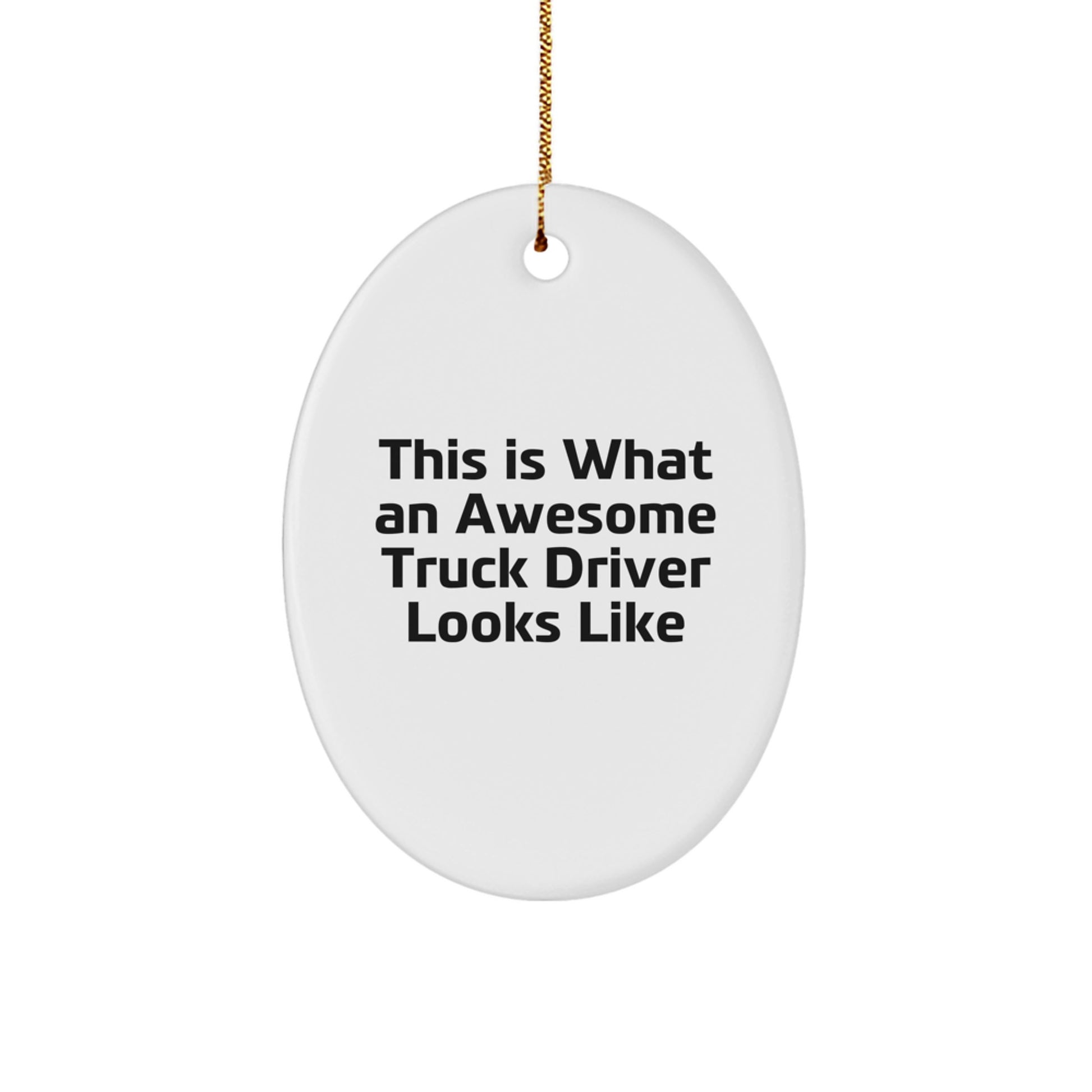 Funny Truck Driver Gifts for Men - Oval Ornament with This Is What An Awesome Truck Driver Looks Like Christmas Unique Gifts from Family Friends - Image 1