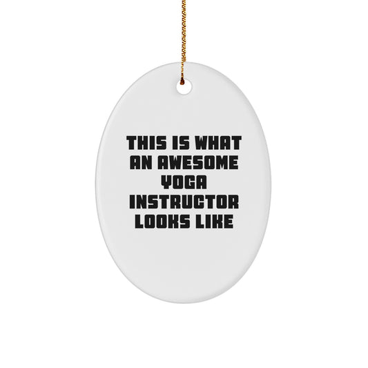 Funny Yoga Instructor Oval Ornament Gifts from Family to Friends for Christmas - Image 1