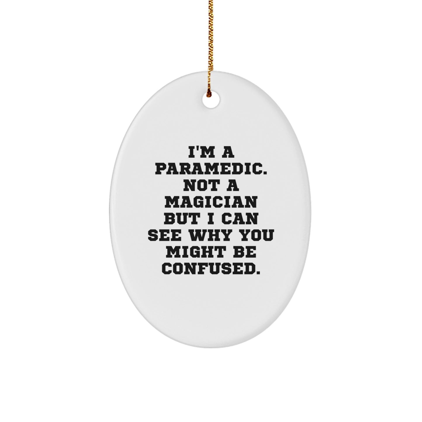 Funny Rescue Worker Gifts for Christmas - Oval Ornament for Rescue Worker Men Friends Family - Image 1