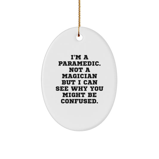Funny Rescue Worker Gifts for Christmas - Oval Ornament for Rescue Worker Men Friends Family - Image 1