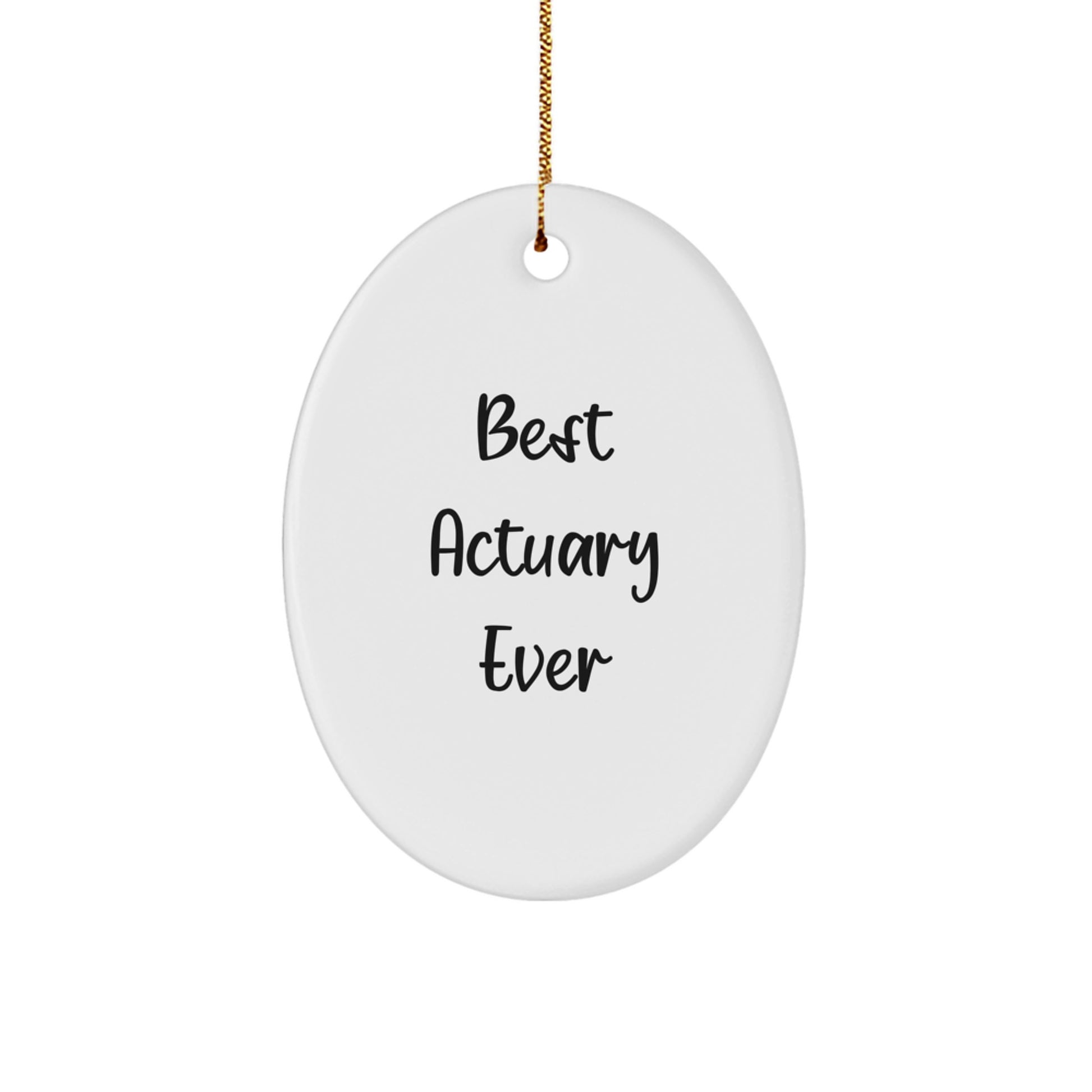 Funny Actuary Gifts for Him - Oval Ornament with 'Best Actuary Ever' Quote, Christmas Unique Gifts from Friends, Coworkers, Family - Image 1