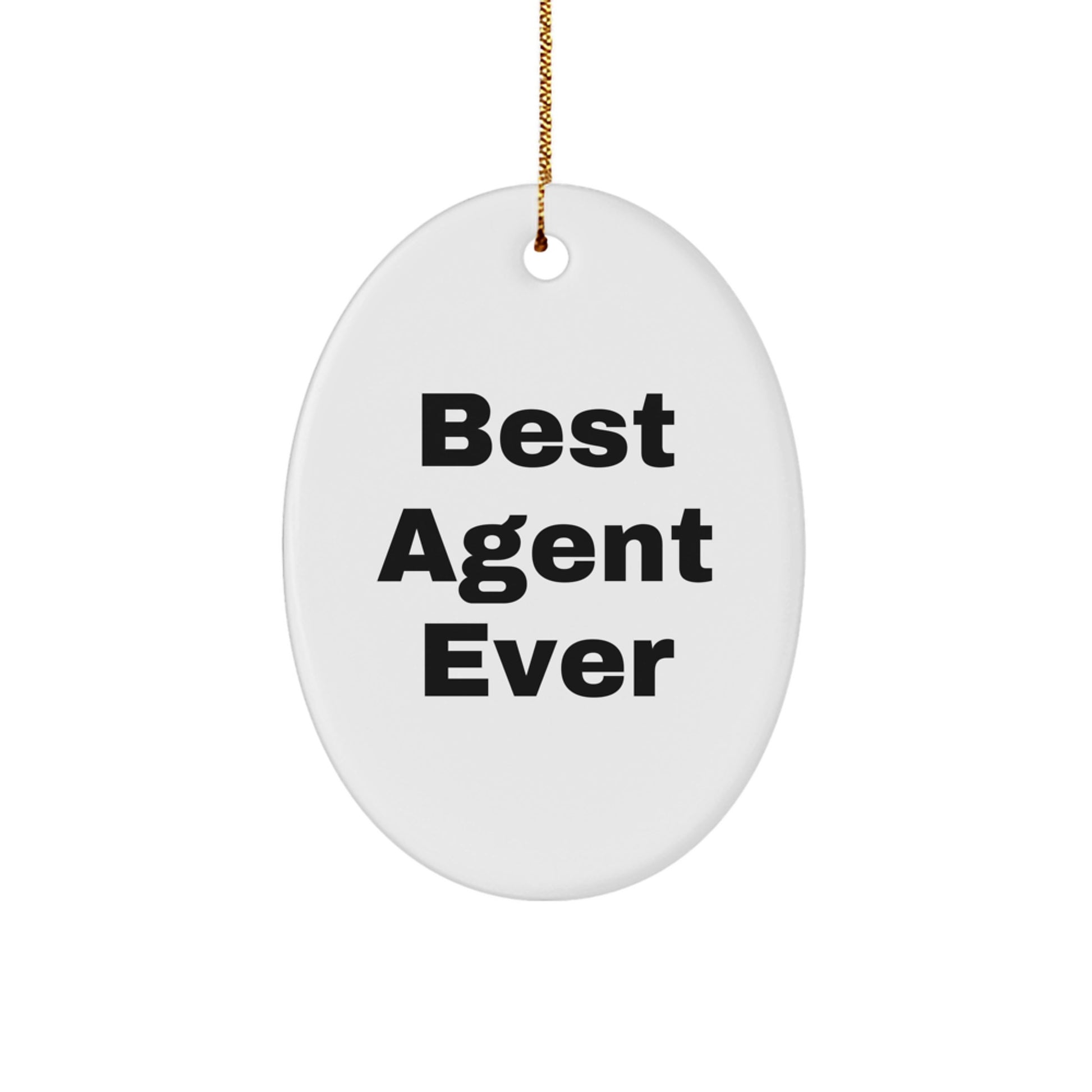 Funny Agent Gifts from Friends - Best Agent Ever Oval Ornament, Agent Christmas Unique Decorations, Oval Shaped MDF Agent Decor, Agent Agent Gifts for Agent - Image 1