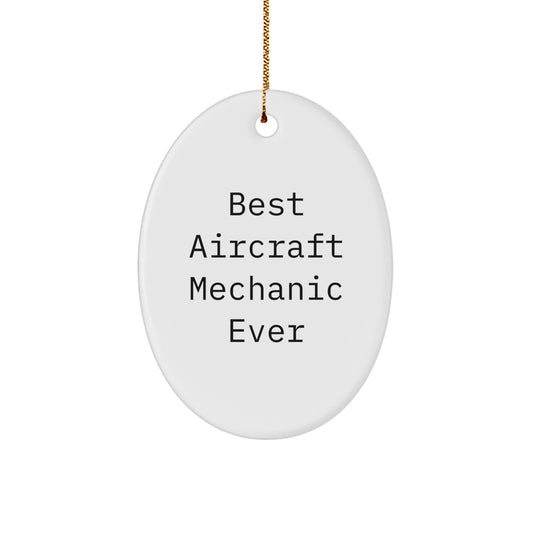 Unique Aircraft Mechanic Oval Ornaments for Friends and Family, Funny Aviation Gifts from Men for Christmas Unique Gifts - Image 1
