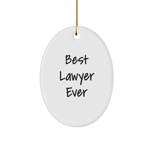 Funny Lawyer Gifts from Friends - Best Lawyer Ever Oval Ornament, Christmas Decorations for Men, Women, Coworkers, Family Lawyer Appreciation - Image 1