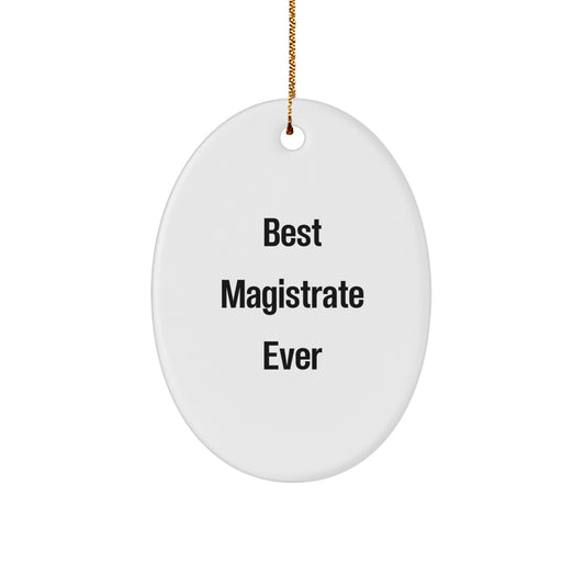 Funny Magistrate Oval Ornament Gifts from Friends for Christmas Unique Best Magistrate Ever - Image 1