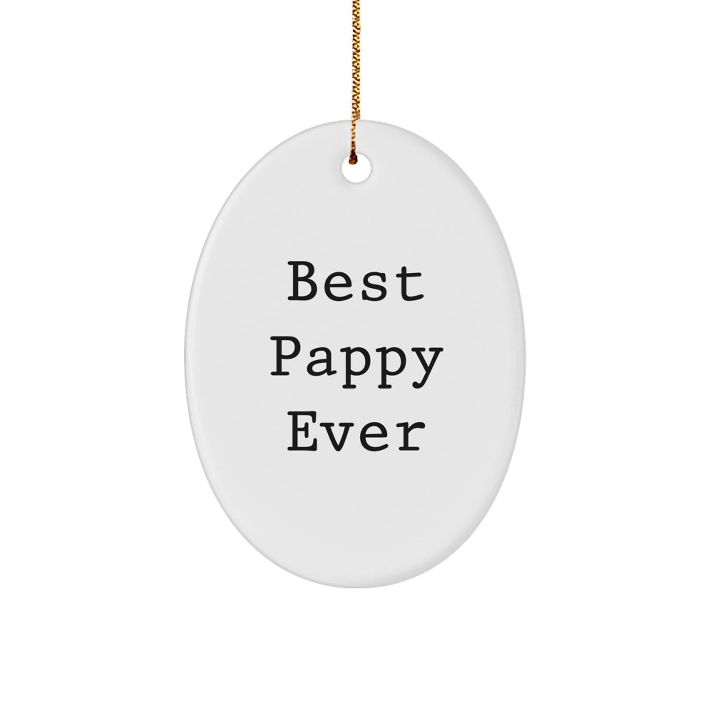 Funny Pappy Oval Ornaments Gifts for Pappy from Family at Christmas - Image 1