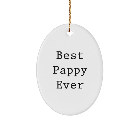 Funny Pappy Oval Ornaments Gifts for Pappy from Family at Christmas - Image 1