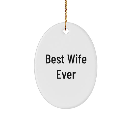 Funny Wife Gifts for Christmas - Best Wife Ever Oval Ornament Gifts from Husband - Image 1