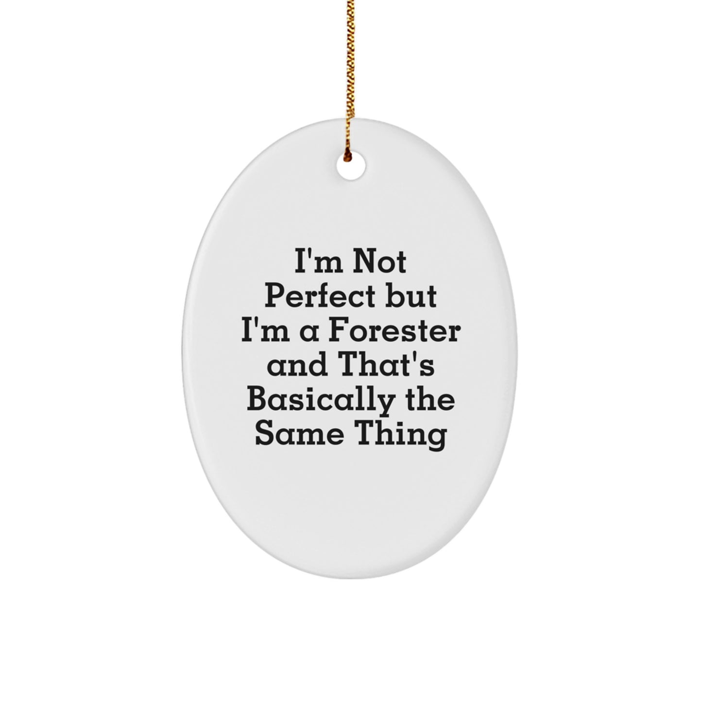 Unique Forester Gifts from Men to Forester Friends, Christmas Unique Gifts, Oval Ornament Funny Quote - Image 1