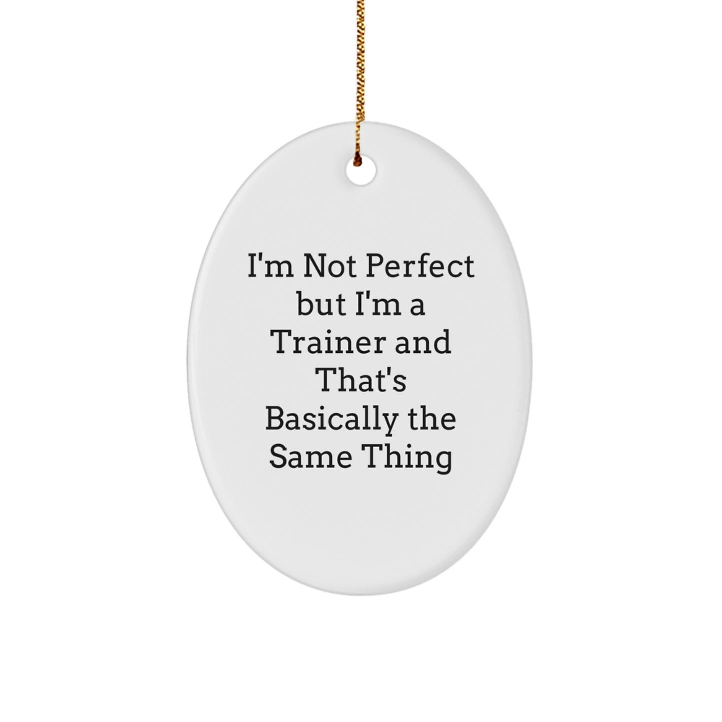 Funny Trainer Gifts from Friends, Oval Ornament for Trainers, Christmas Unique Present - Image 1
