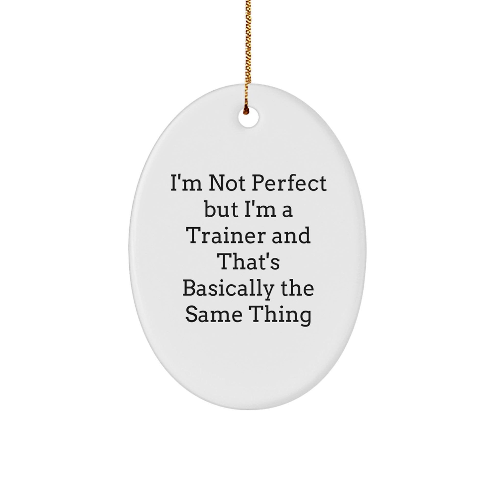 Funny Trainer Gifts from Friends, Oval Ornament for Trainers, Christmas Unique Present - Image 1