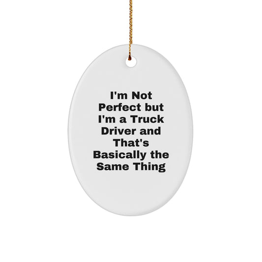 Funny Truck Driver Oval Ornament Gifts from Men to Friends for Christmas Decorations - Image 1