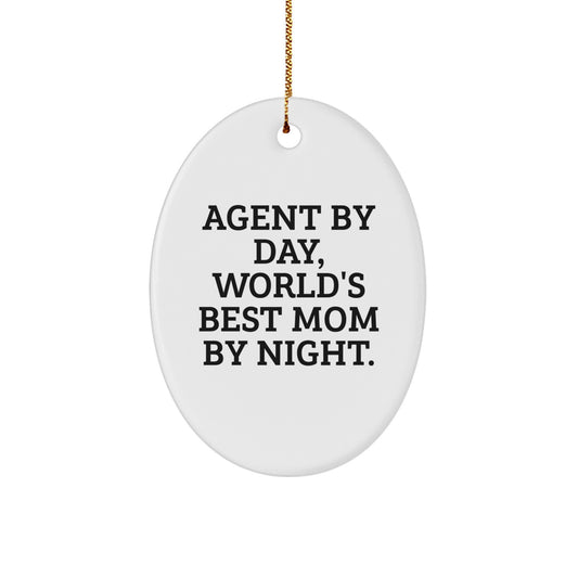 Funny Agent Oval Ornament Gifts from Mom, for Agent, Unique Christmas Memorable Presents - Image 1