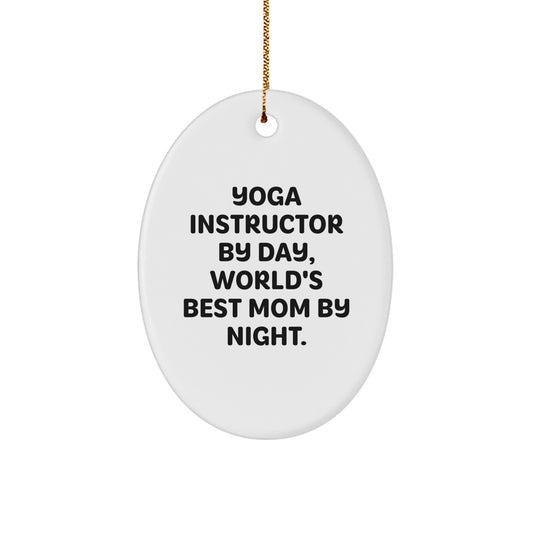 Funny Yoga Instructor Gifts for Yoga Instructors, Oval Ornament from Friends, Christmas Unique Gifts - Image 1