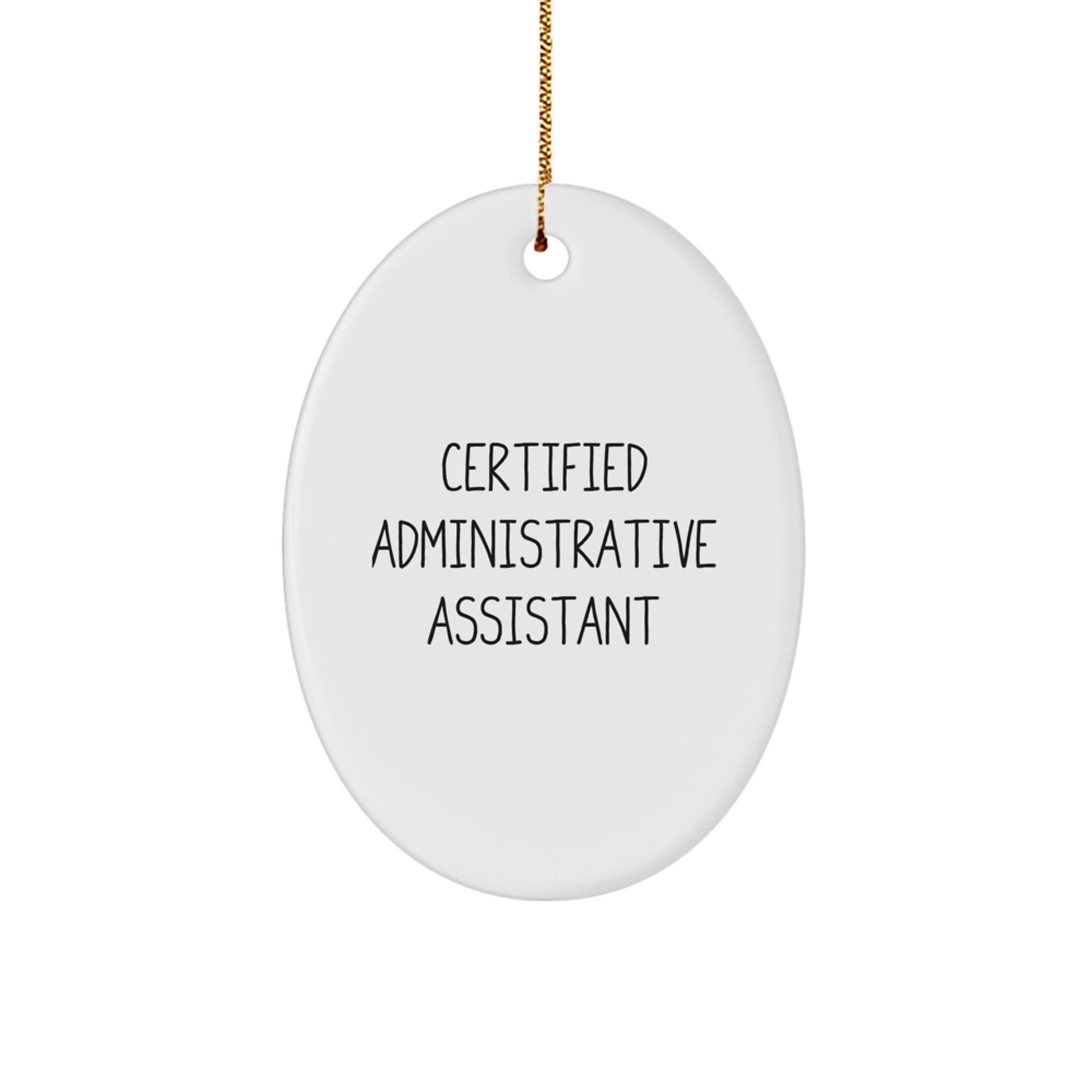 Certified Administrative Assistant Gifts for Women from Coworkers Christmas Unique Oval Ornament 'I'm the Office Hero' - Funny Oval Shaped Gift for Administrative Assistants - Image 1