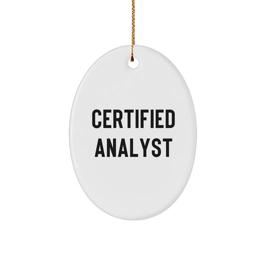 Certified Analyst Funny Oval Ornament Gifts from Men or Women Coworkers Friends and Family for Christmas Unique Gifts - Image 1