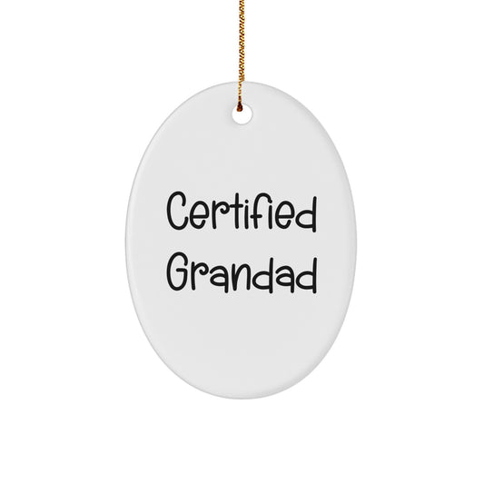 Funny Grandad Gifts Oval Ornament for Christmas Unique Presents Gifts from Family Unique Gifts for Grandads - Image 1