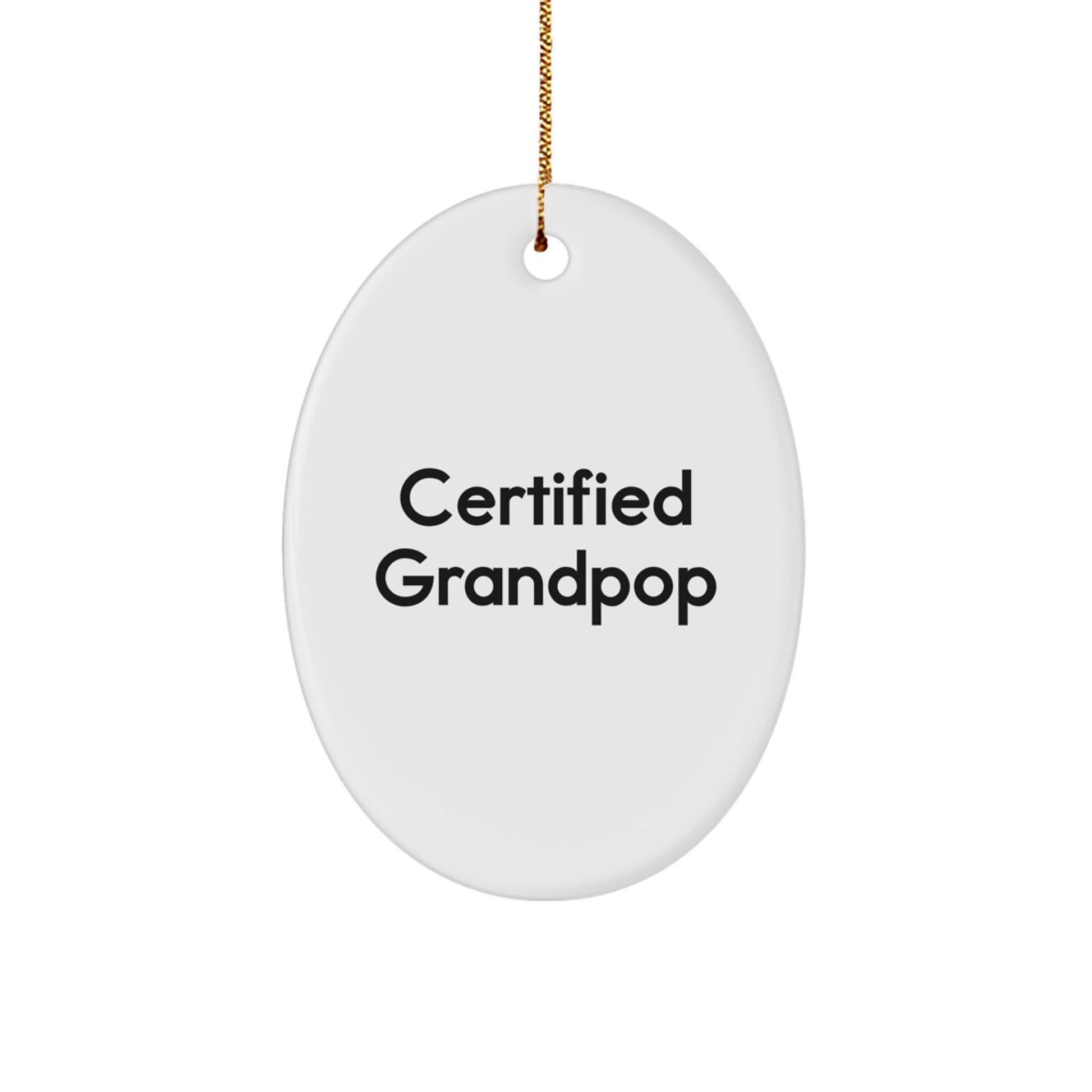 Funny Grandpop Oval Ornament, Gifts for Grandpop Men from Family, Unique Christmas Decorations - Image 1