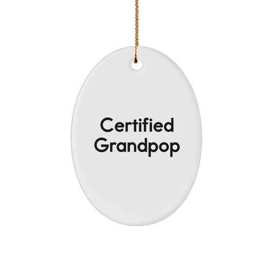 Funny Grandpop Oval Ornament, Gifts for Grandpop Men from Family, Unique Christmas Decorations - Image 1