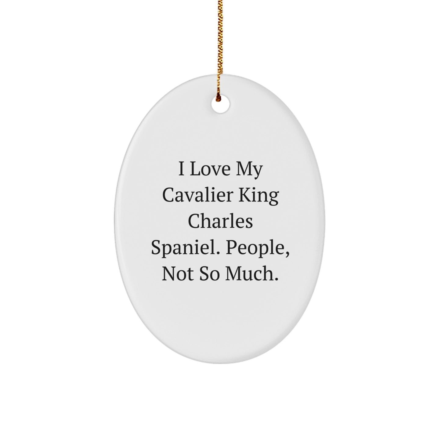 Funny Cavalier King Charles Spaniel Dog Oval Ornament Gifts from Family to Friends for Christmas - Image 1
