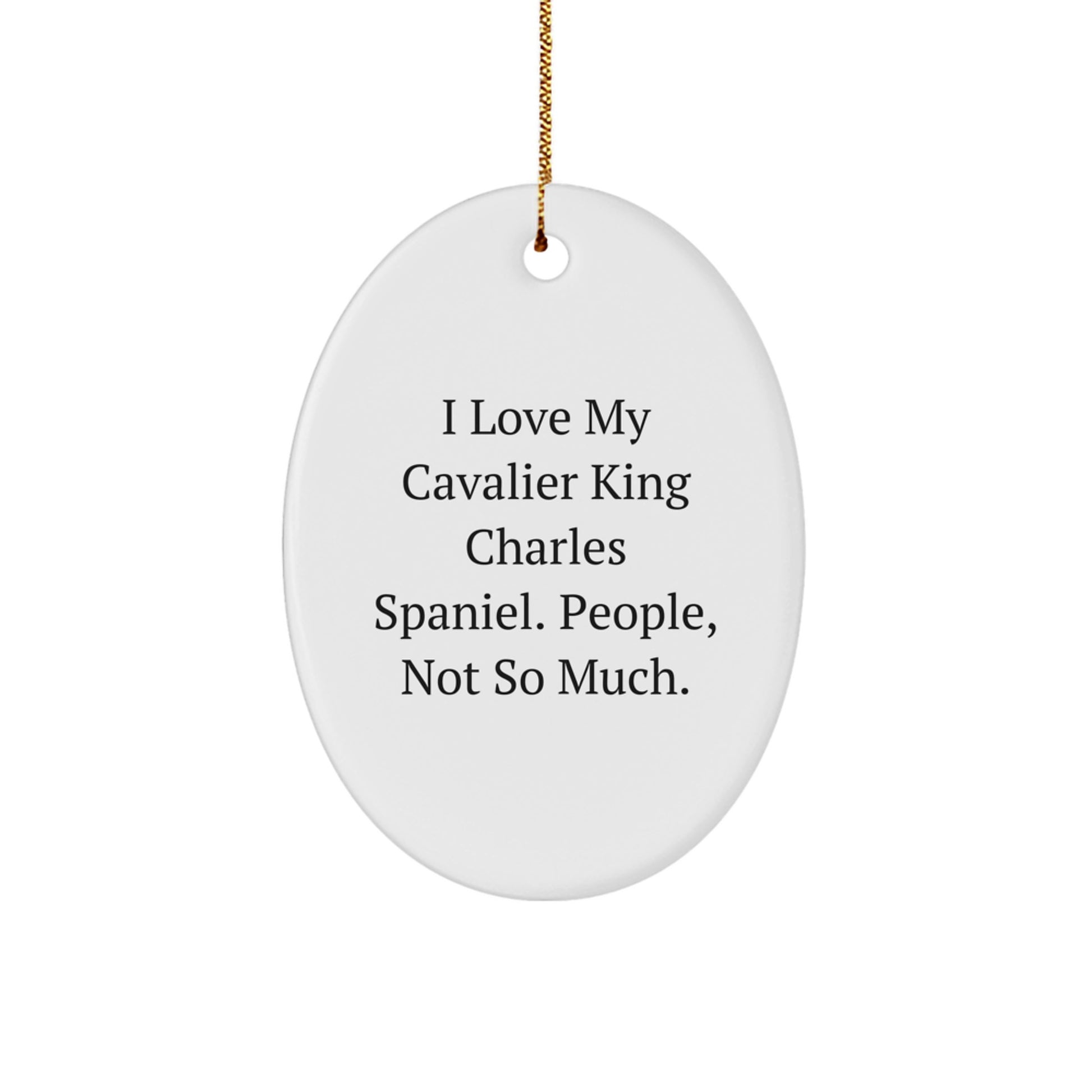 Funny Cavalier King Charles Spaniel Dog Oval Ornament Gifts from Family to Friends for Christmas - Image 1