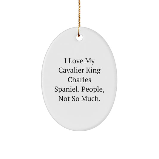 Funny Cavalier King Charles Spaniel Dog Oval Ornament Gifts from Family to Friends for Christmas - Image 1