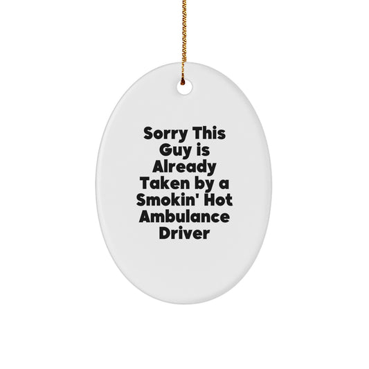 Ambulance Driver Gifts Funny Oval Ornament Christmas Unique Gifts from Friends to Ambulance Driver - Image 1