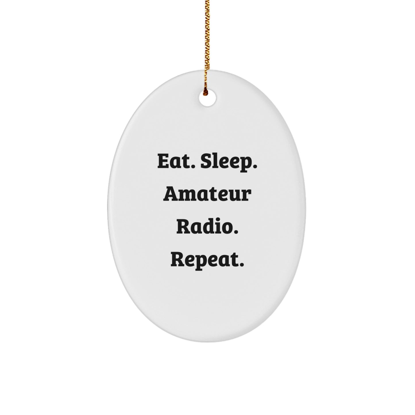 Funny Amateur Radio Oval Ornament Gifts from Friends and Family at Christmas for Men and Women - Image 1