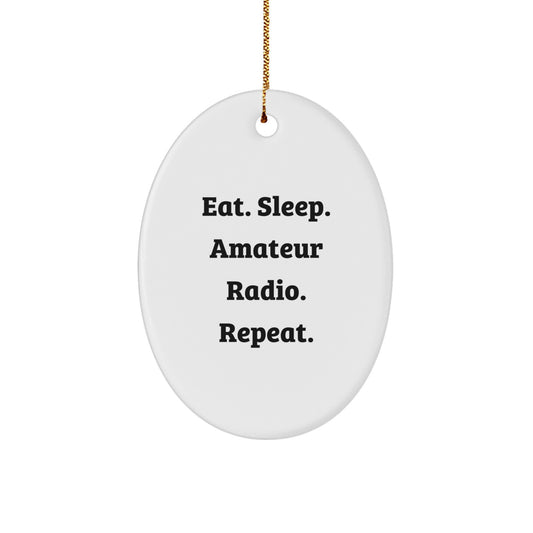 Funny Amateur Radio Oval Ornament Gifts from Friends and Family at Christmas for Men and Women - Image 1