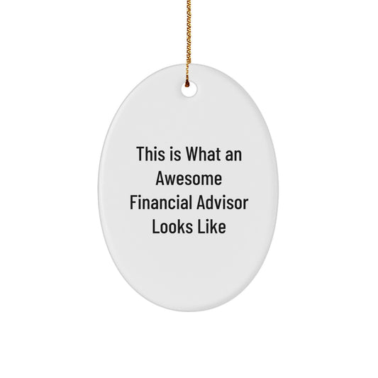 Funny Financial Advisor Gifts from Men to Women Oval Ornament This Is What An Awesome Financial Advisor Looks Like Christmas Unique - Image 1
