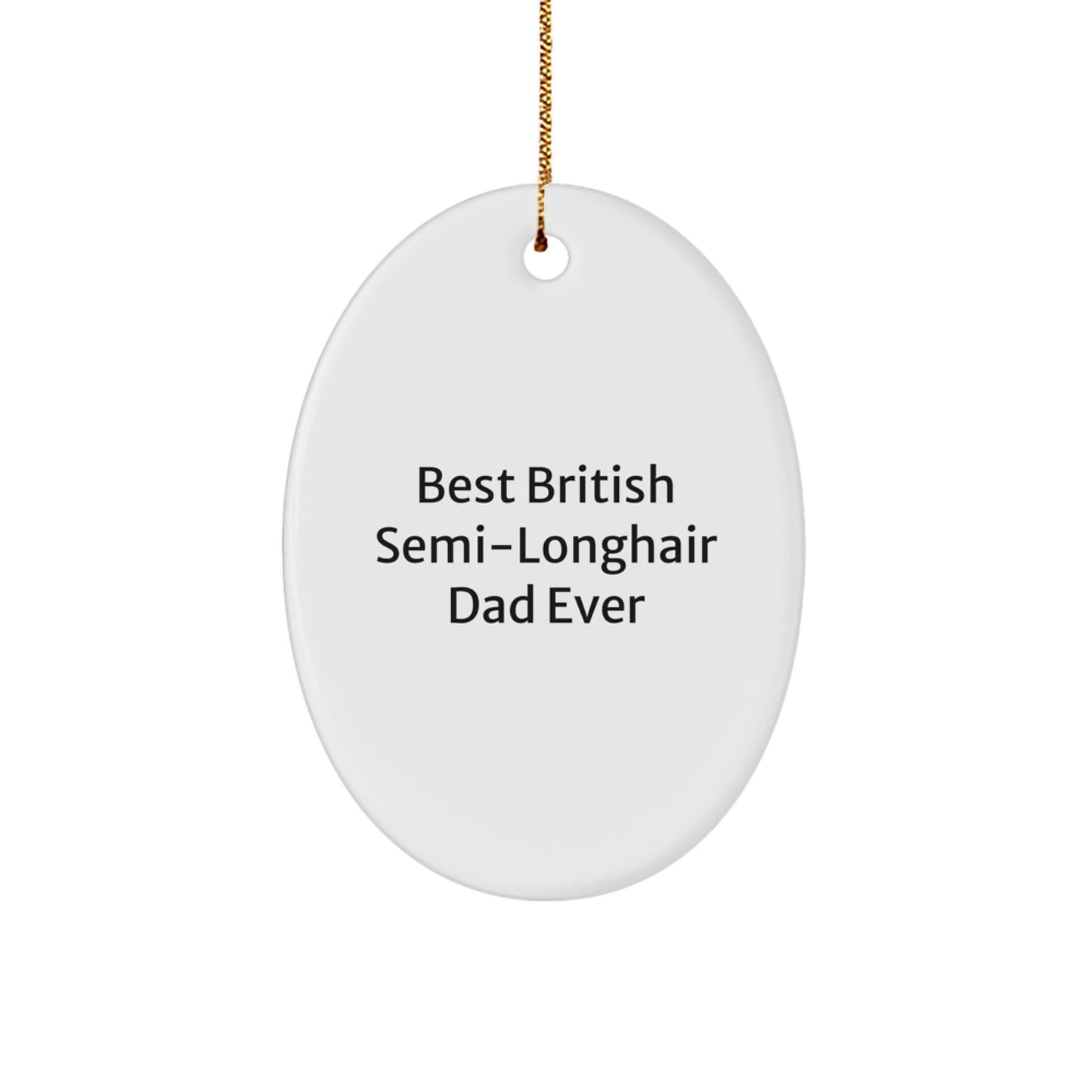 British Semi-Longhair Cat Lover's Oval Ornament, Funny Quote Gifts from Friends, Christmas Unique Gifts - Image 1