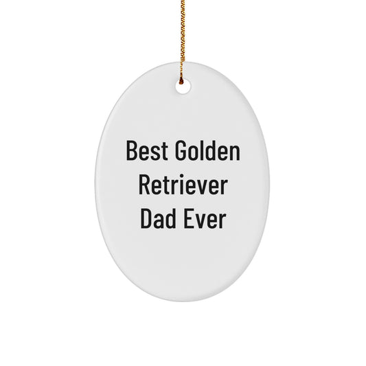 Golden Retriever Dad Ever Oval Ornament Gifts from Family, Christmas Unique Presents for Men, Women, Friends, Coworkers, and Family - Image 1