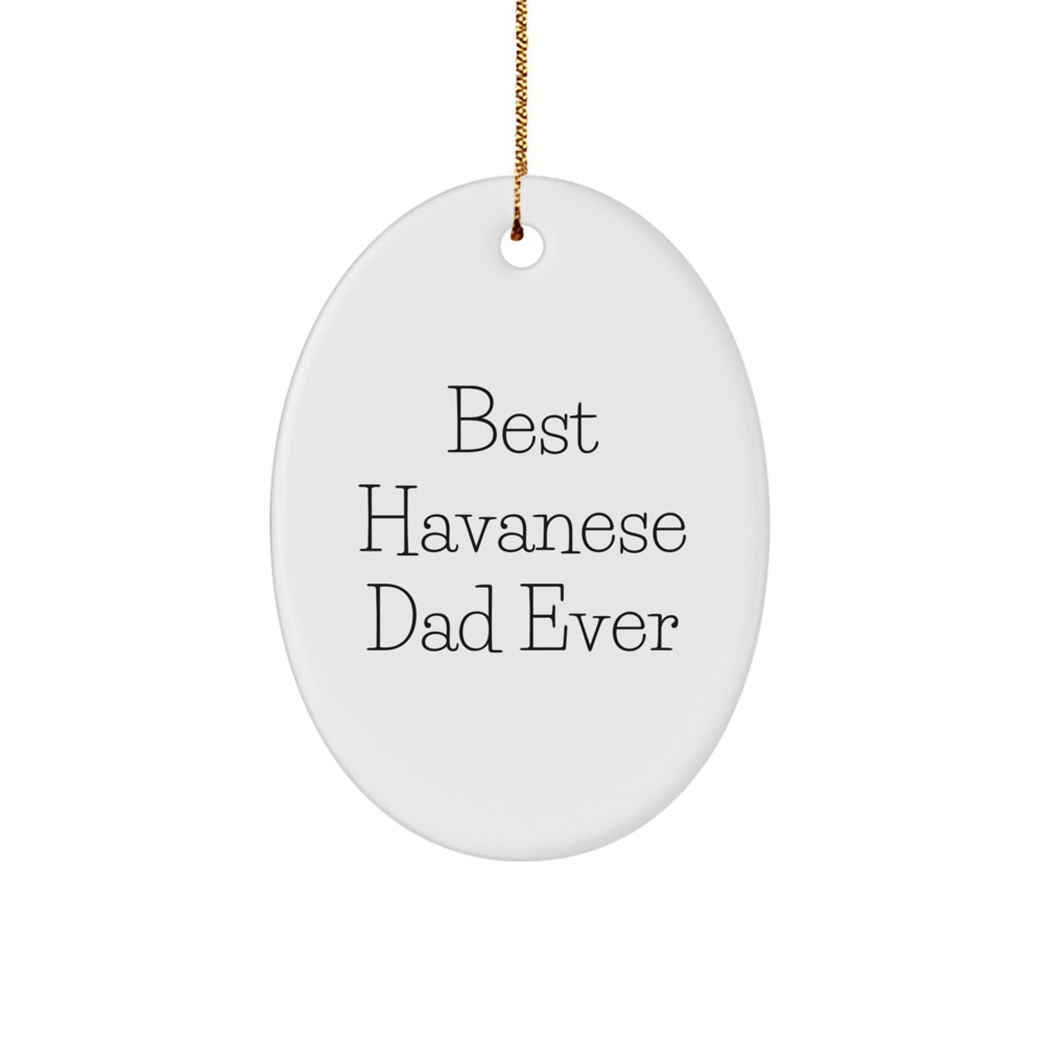 Havanese Dog Oval Ornament Best Dad Ever Funny Christmas Unique Gift for Him - Image 1