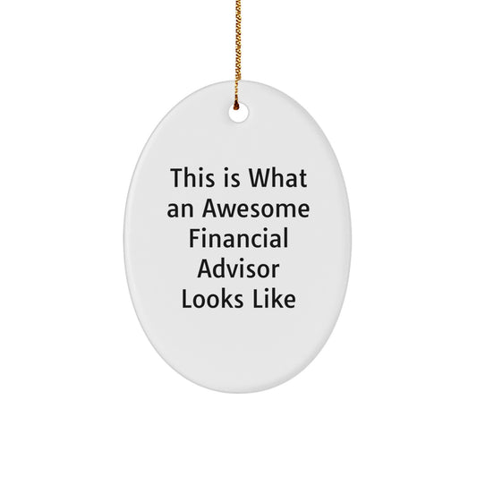 Funny Financial Advisor Gifts for Christmas - Oval Ornament from Friends for Men or Women Financial Advisors - Image 1