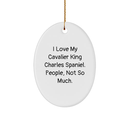 Christmas Unique Gifts for Cavalier King Charles Spaniel Dog Lovers, Funny Oval Ornament Gifts from Friends and Family - Image 1