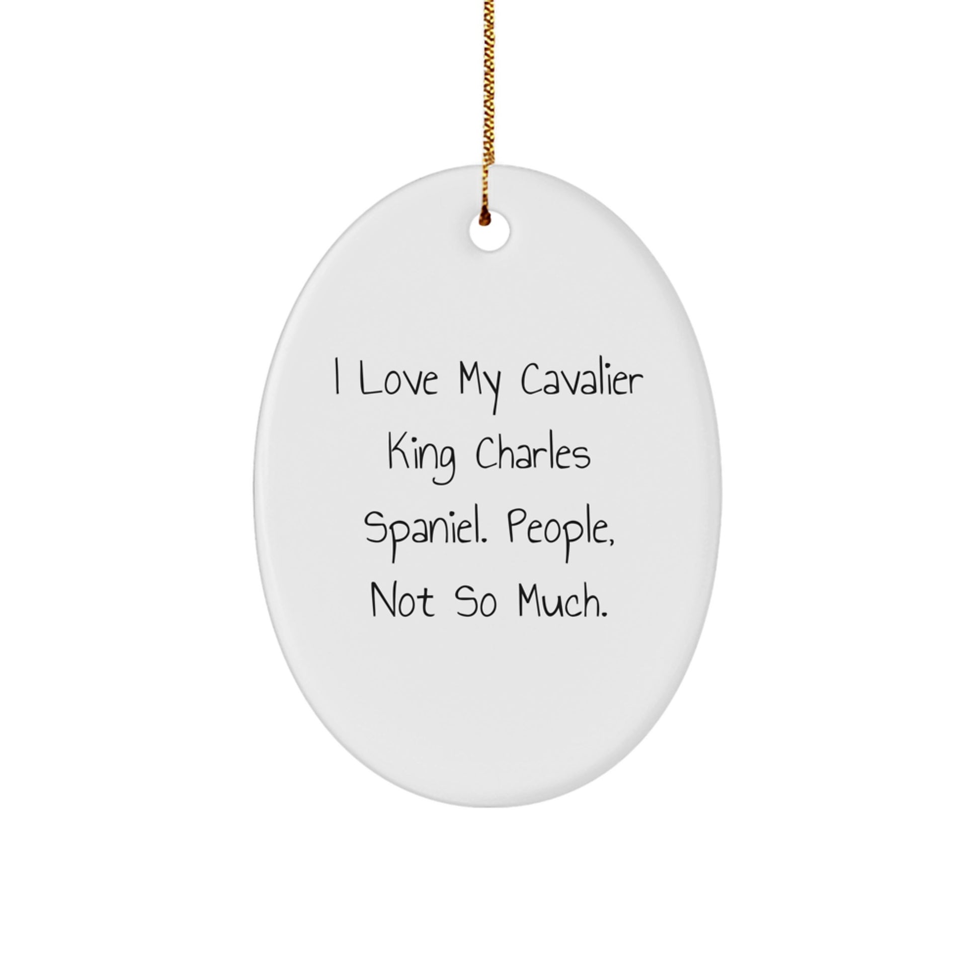 Cavalier King Charles Spaniel Dog Oval Ornament Funny Gift for Dog Lovers by Family and Friends at Christmas - Image 1