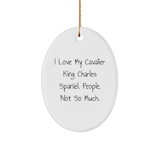 Cavalier King Charles Spaniel Dog Oval Ornament Funny Gift for Dog Lovers by Family and Friends at Christmas - Image 1