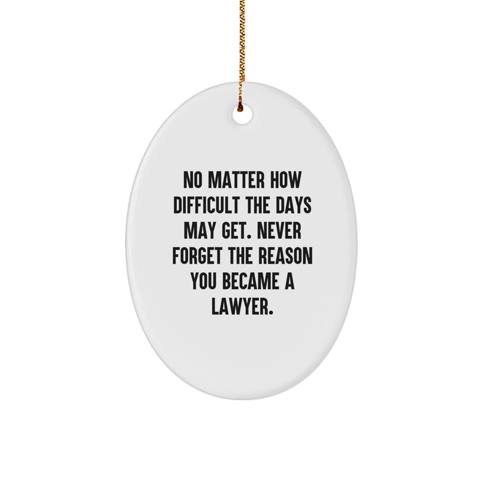 Funny Lawyer Oval Ornament, Gifts from Friends for Lawyer Men, Never Forget the Reason You Became a Lawyer, Christmas Unique Gifts - Image 1