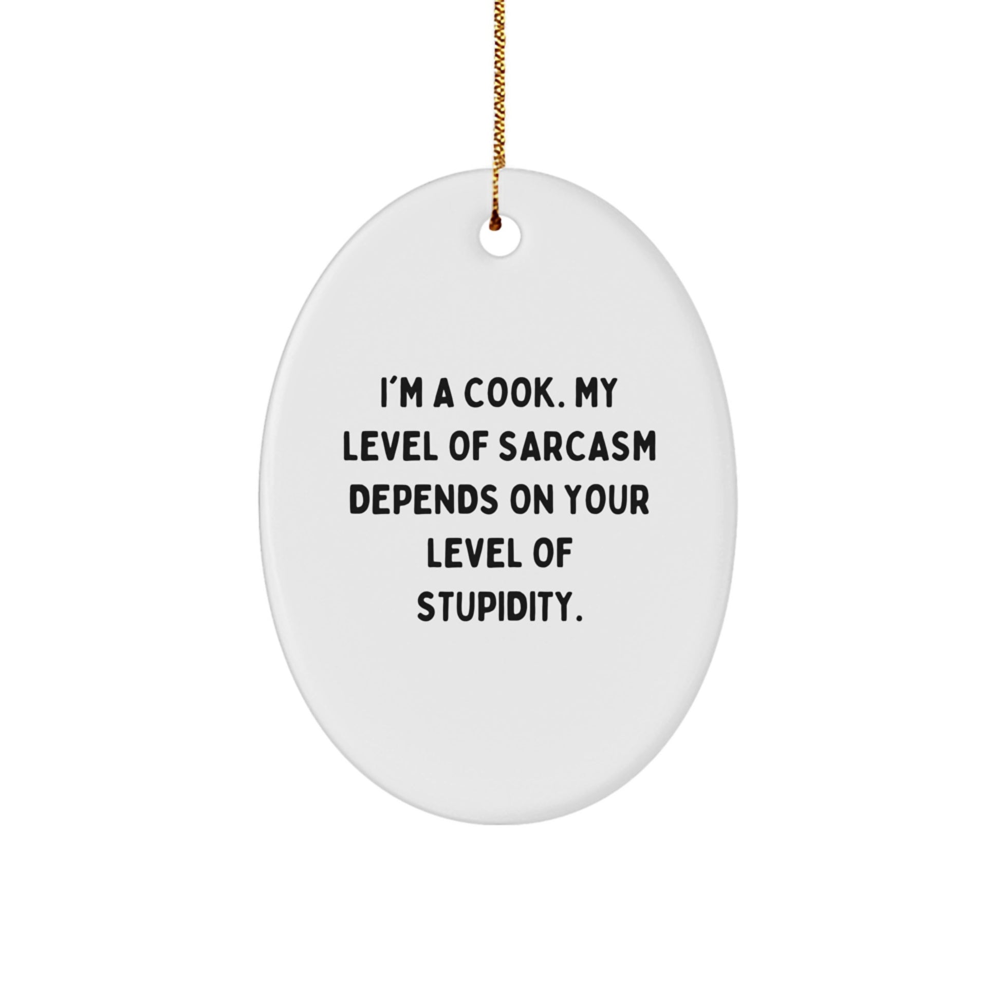 Funny Cook Gifts from Men to Women - Oval Ornament for Christmas Unique Gifts - Sarcasm Humor Quote for Cook Friends - Image 1