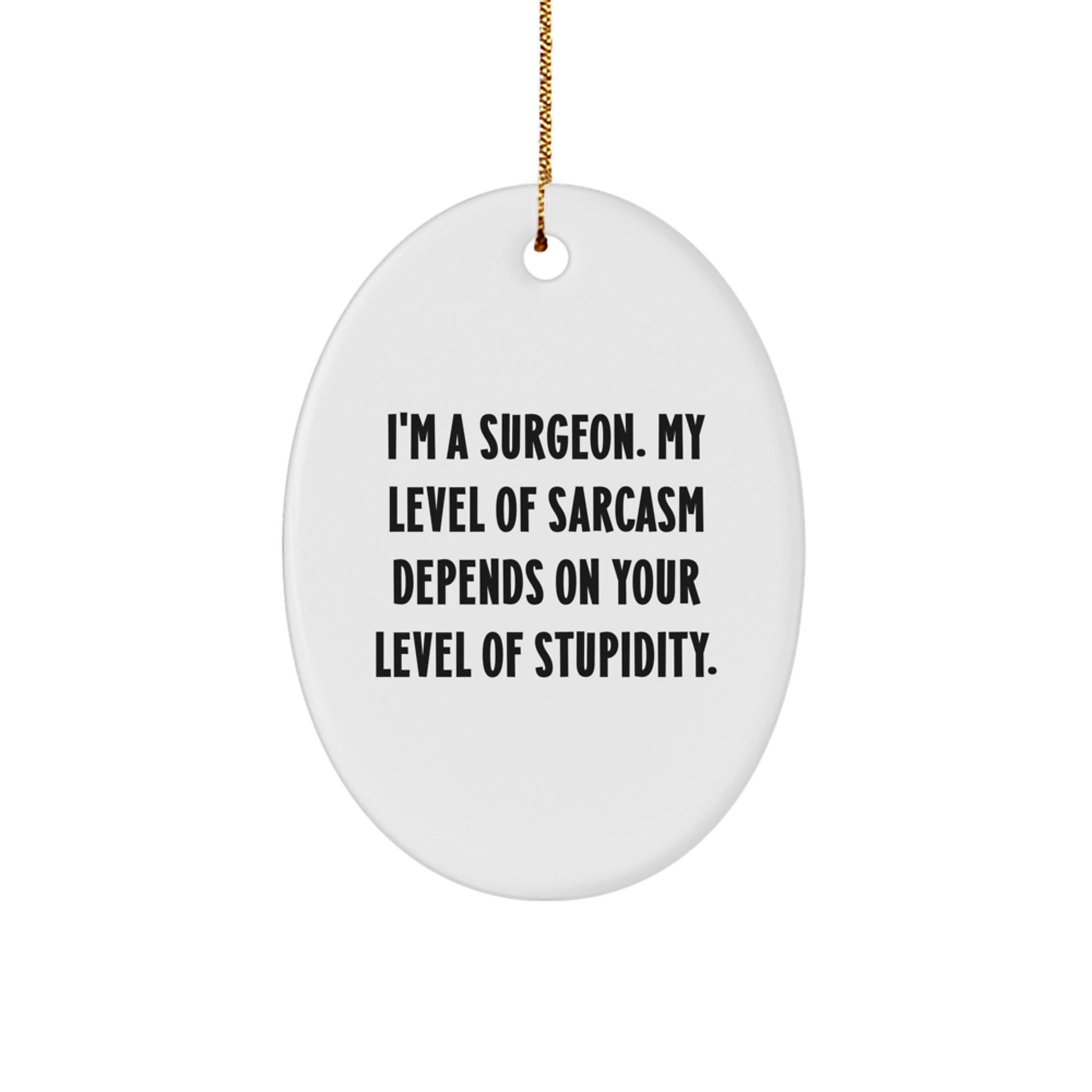 Funny Surgeon Gifts, Christmas Unique Gifts from Friends, Oval Ornament for Men, Women, Coworkers, Family - I'm a Surgeon, Sarcasm Gift - Image 1