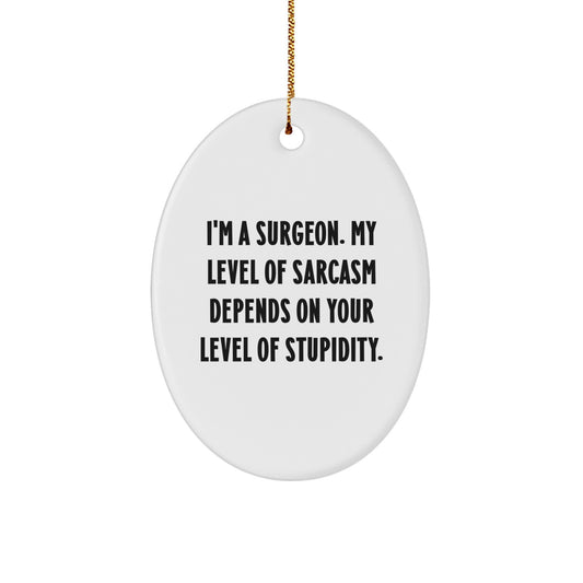 Funny Surgeon Gifts, Christmas Unique Gifts from Friends, Oval Ornament for Men, Women, Coworkers, Family - I'm a Surgeon, Sarcasm Gift - Image 1