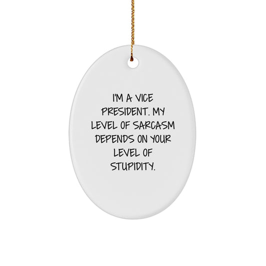 Funny Vice President Oval Ornament Gifts from Friends, Coworkers, or Family for Vice President, Men, or Women - Unique Christmas Unique Gifts for Vice President, Oval Ornament - Image 1