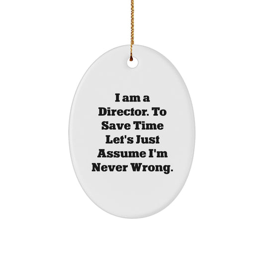 Funny Director Oval Ornament Gifts from Men for Director Friends at Christmas Unique - Image 1