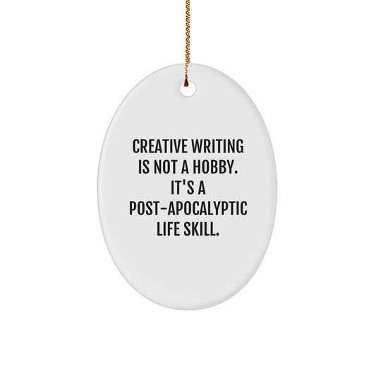 Creative Writing Oval Ornament Gifts from Friends, Family, Coworkers, for Women, Men, Creative Writing Enthusiasts, Christmas Unique Gifts - Image 1