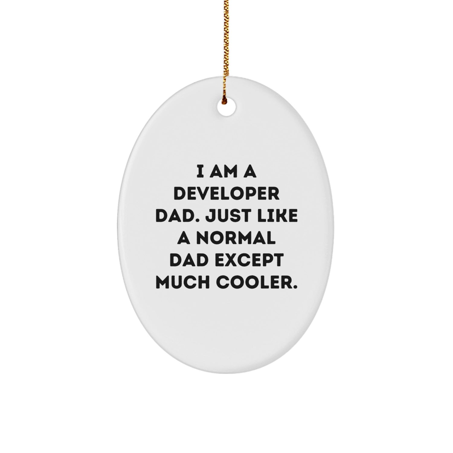 Developer Dad Oval Ornament Funny Gift from Husband to Son Christmas Unique Ornaments - Image 1